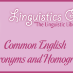 Common English Heteronyms and Homographs
