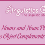 Using Nouns and Noun Phrases as Object Complements