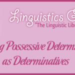 Using Possessive Determiners as Determinatives