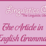 The Article in English Grammar