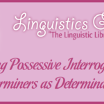 Using Possessive Interrogative Determiners as Determinatives