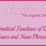 Grammatical Functions of English Nouns and Noun Phrases