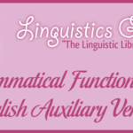 Grammatical Functions of English Auxiliary Verbs